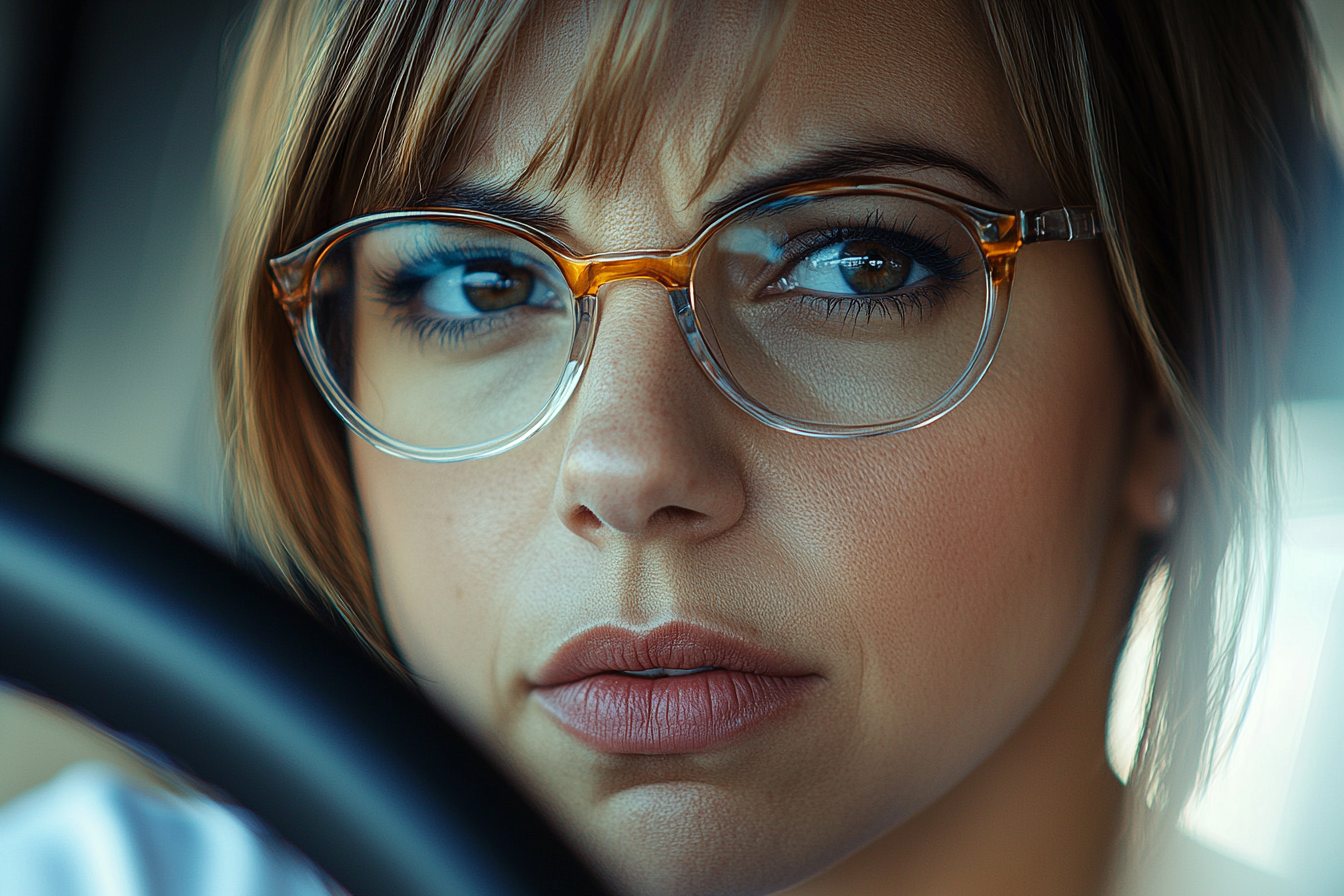 Gros plan sur une femme alors qu'elle conduit | Source : Midjourney
