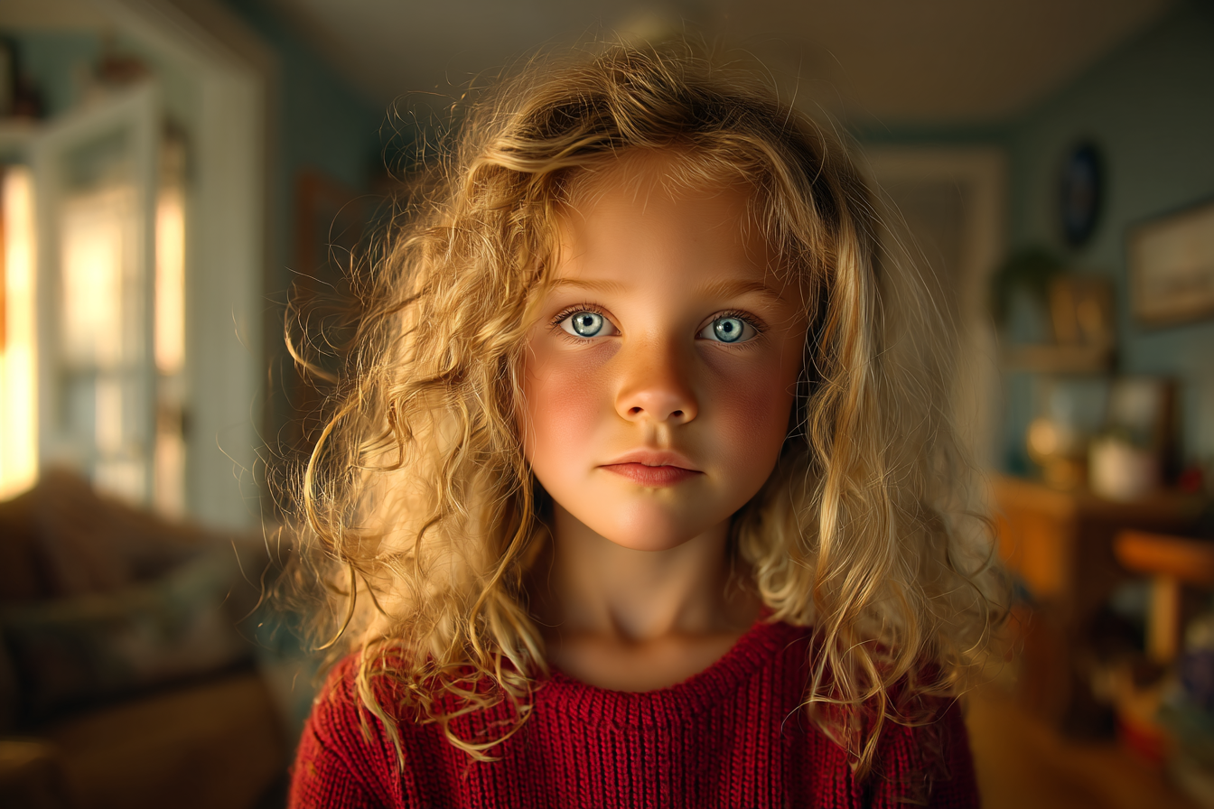 Une fille debout dans un salon | Source : Midjourney