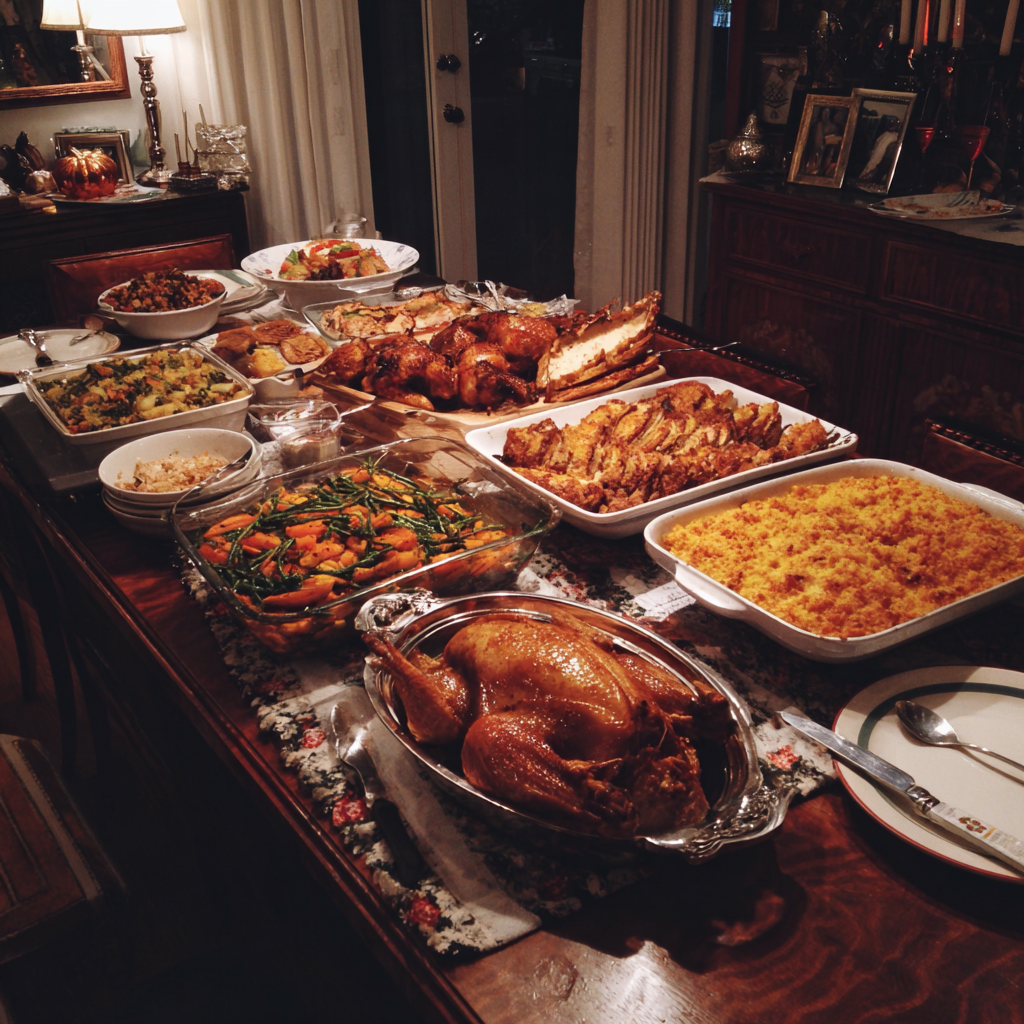Un repas de Thanksgiving | Source : Midjourney