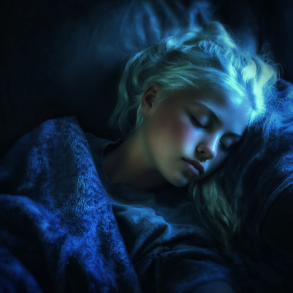 Une adolescente dormant sur un canapé | Source : Midjourney