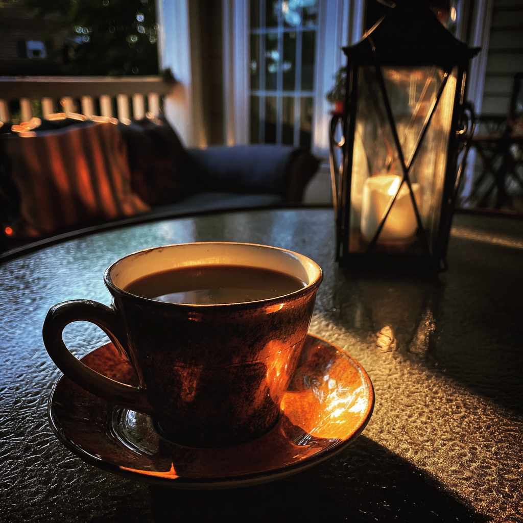 Une tasse de café sur une table | Source : Midjourney