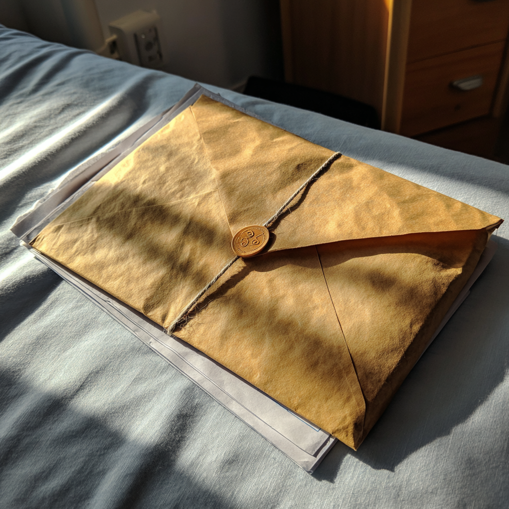 Une enveloppe sur un lit d'hôpital | Source : Midjourney