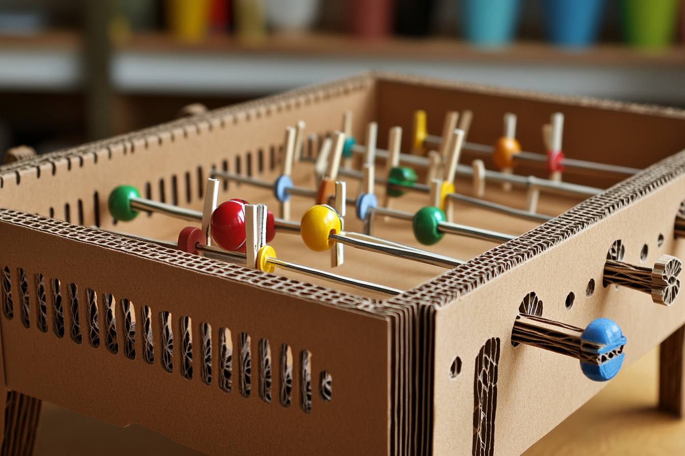 Un baby-foot en carton | Source : Midjourney