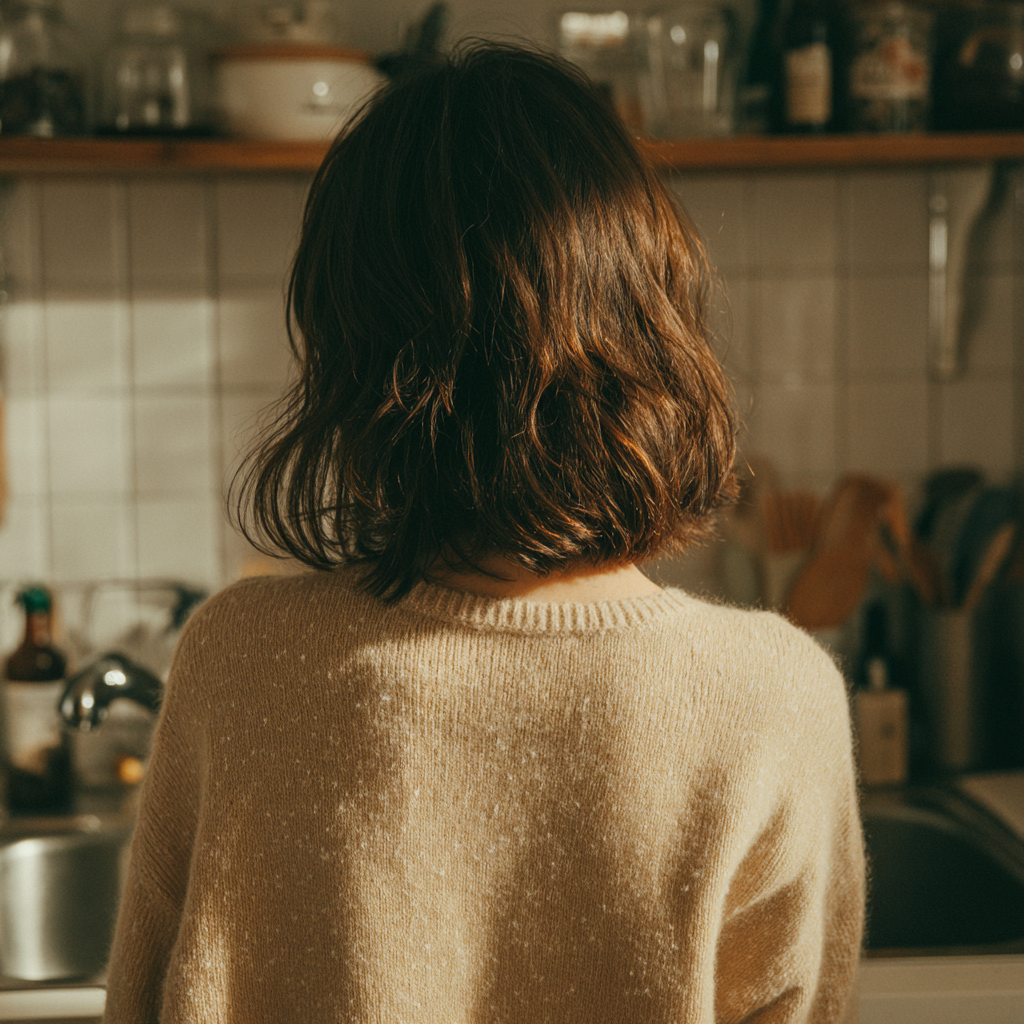 Une femme debout devant un évier | Source : Midjourney