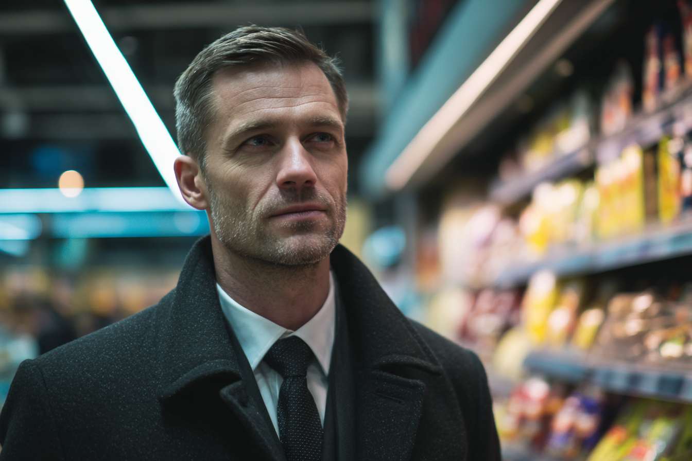 Un homme portant un manteau | Source : Midjourney