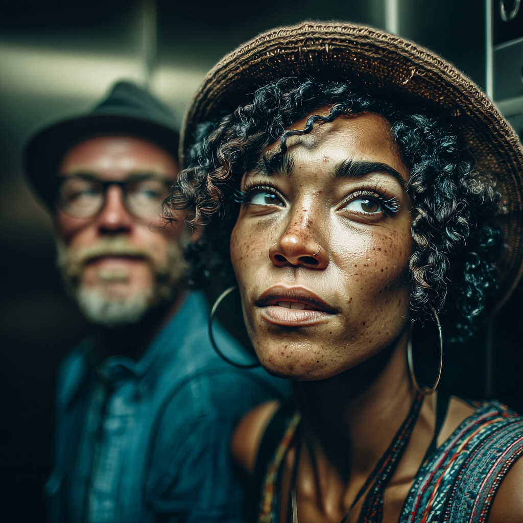 Une femme quittant un ascenseur | Source : Midjourney