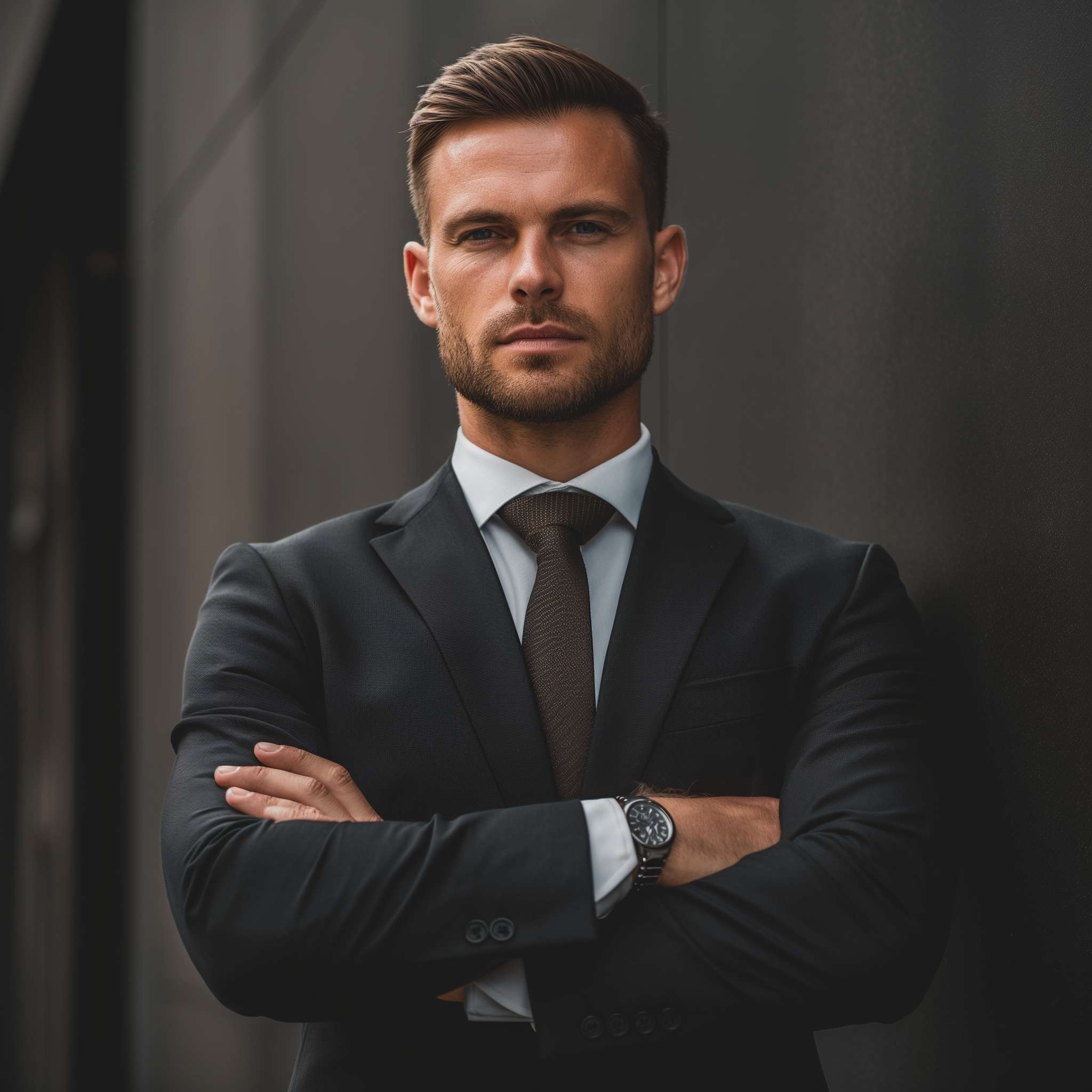 Un homme d'affaires les bras croisés | Source : Midjourney