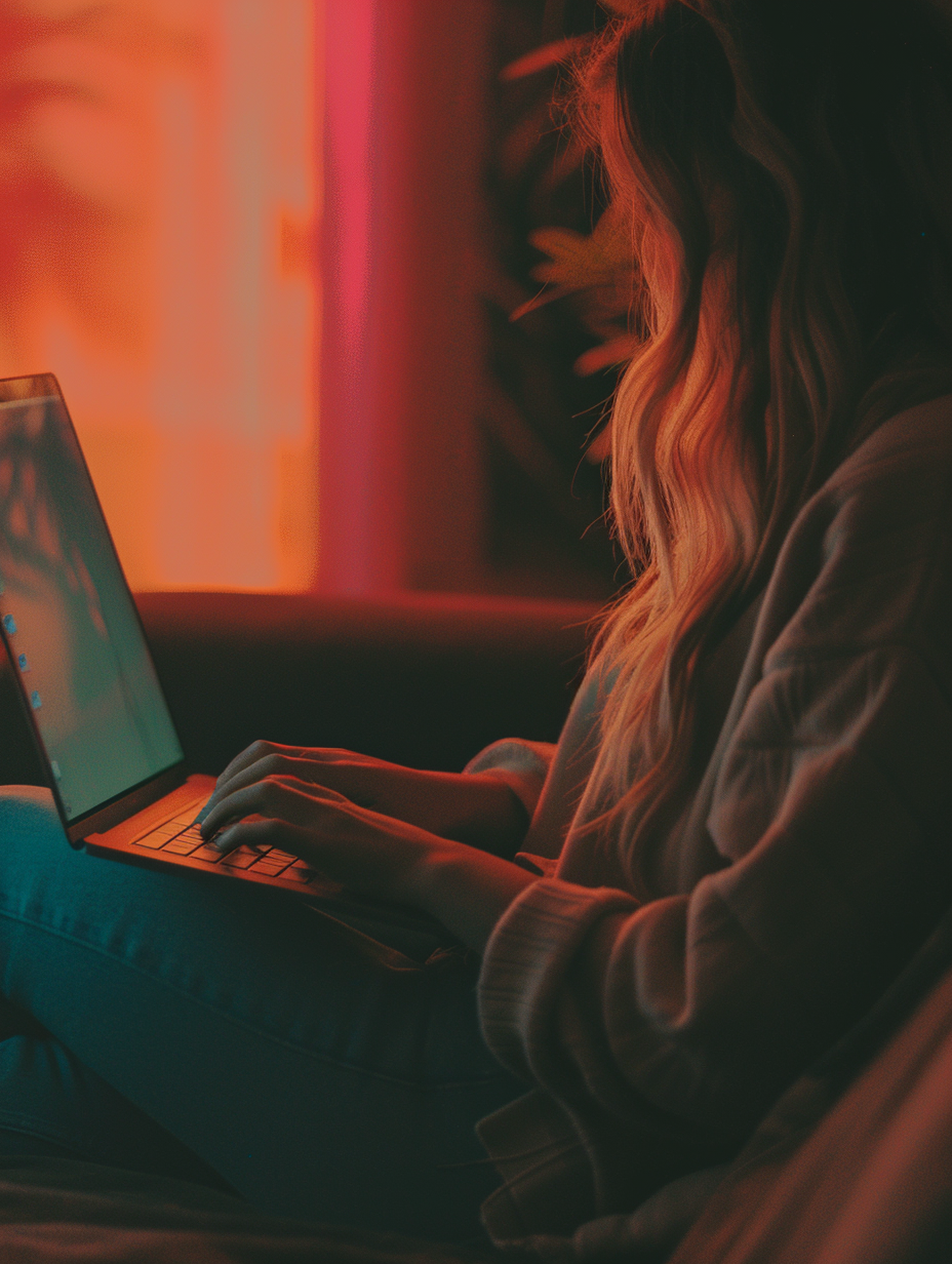 Une femme utilisant un ordinateur portable | Source : Midjourney