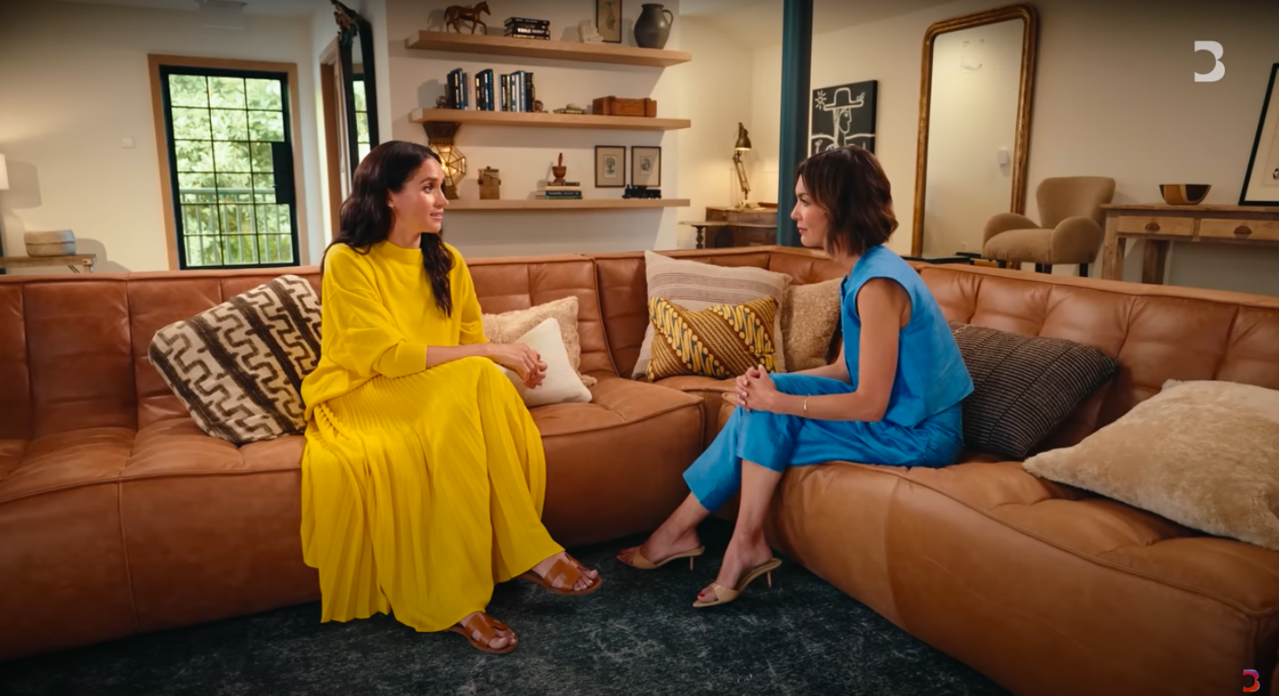 Meghan Markle discute avec Emily Chang dans Godmothers. | Source : YouTube/Bloomberg Originals