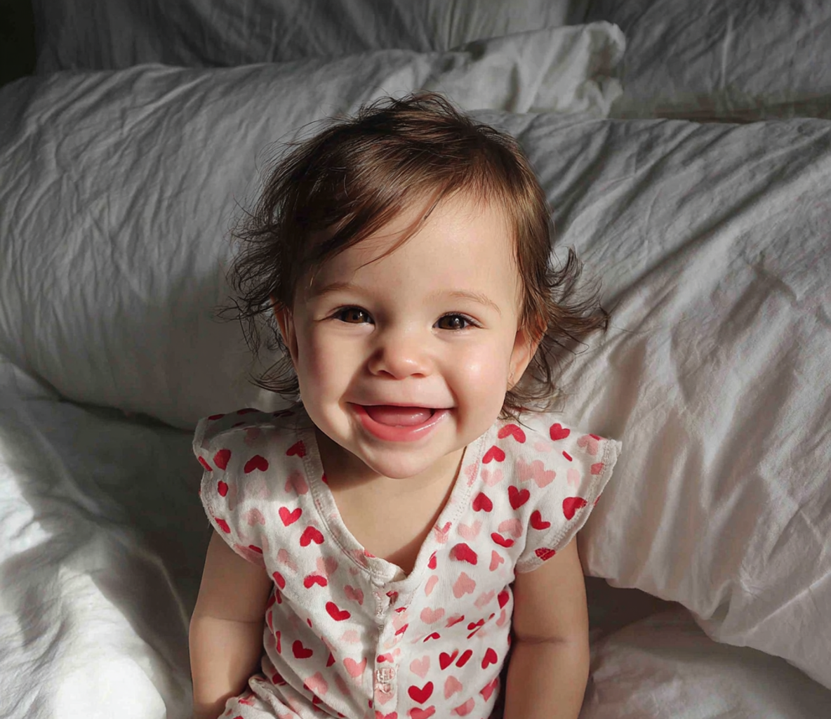 Une petite fille souriante | Source : Midjourney