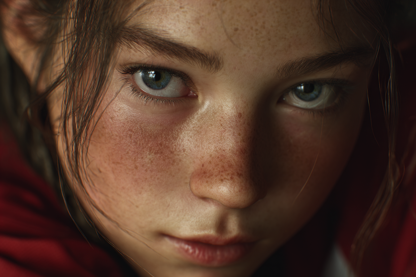 Une fille qui regarde droit devant elle | Source : Midjourney