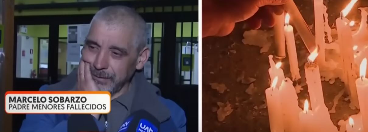 Marcelo Sobarzo : Bougies allumées en mémoire des victimes : Source : YouTube.com/CHVNoticiasTV