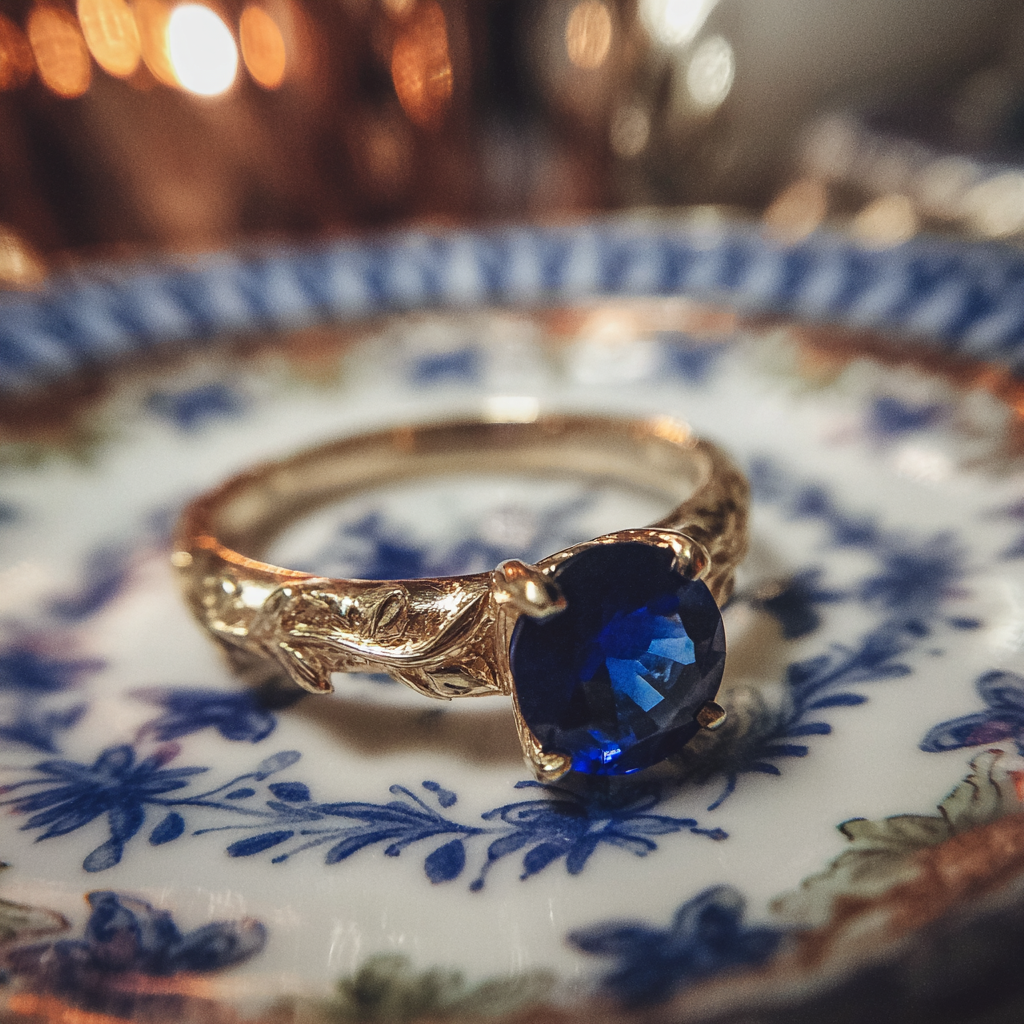 Gros plan sur une bague de fiançailles | Source : Midjourney