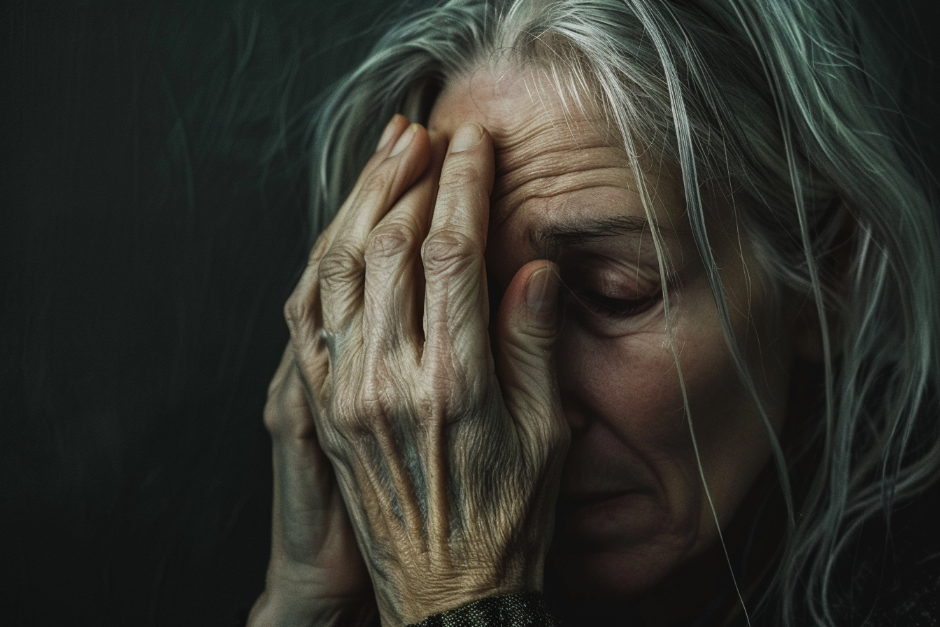 Een ontredderde oudere vrouw | Bron: Midjourney