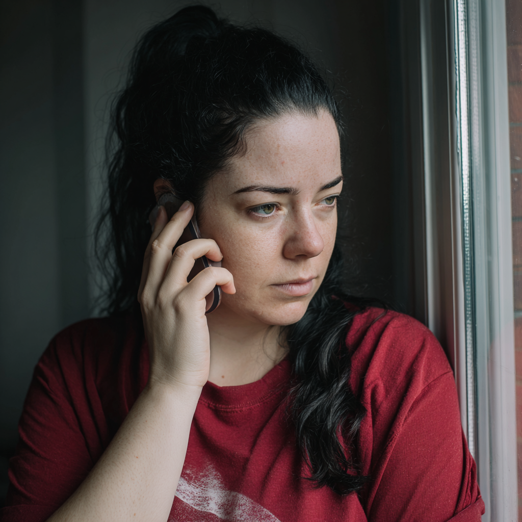 Une femme parlant au téléphone | Source : Midjourney