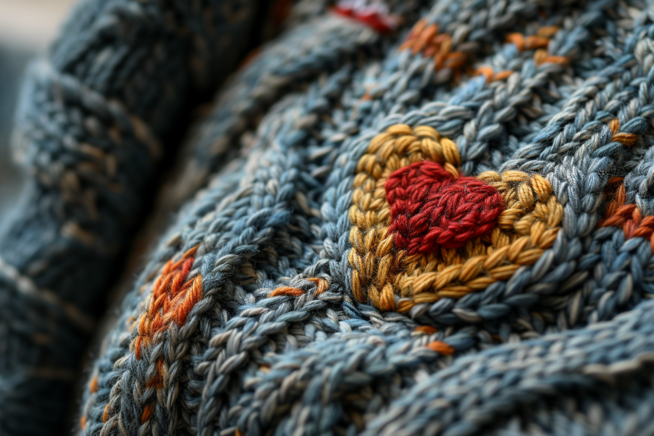Un cœur tricoté sur une manche | Source : Midjourney