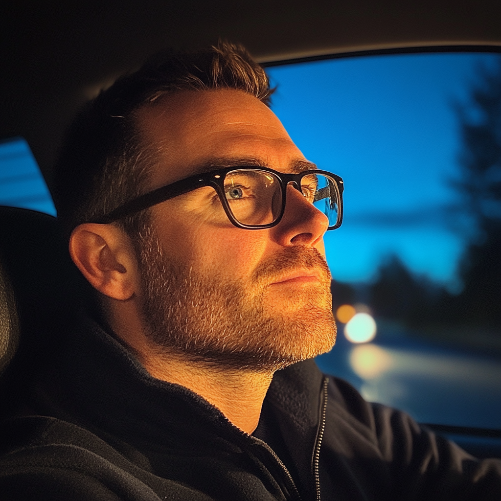 Un homme conduisant une voiture | Source : Midjourney
