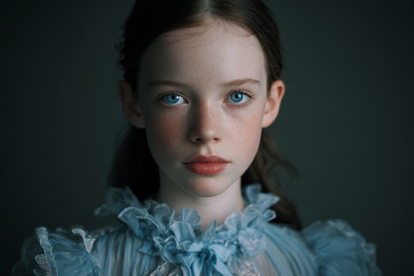 Une fille en robe bleue | Source : Midjourney