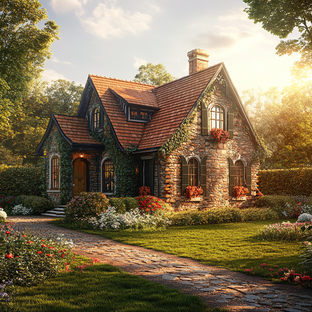 Une maison avec un magnifique jardin | Source : Midjourney