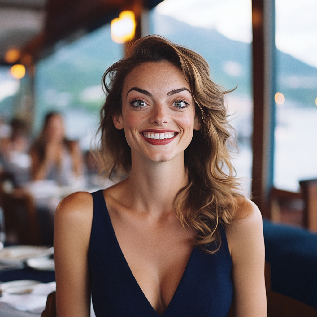 Une femme qui sourit | Source : Midjourney