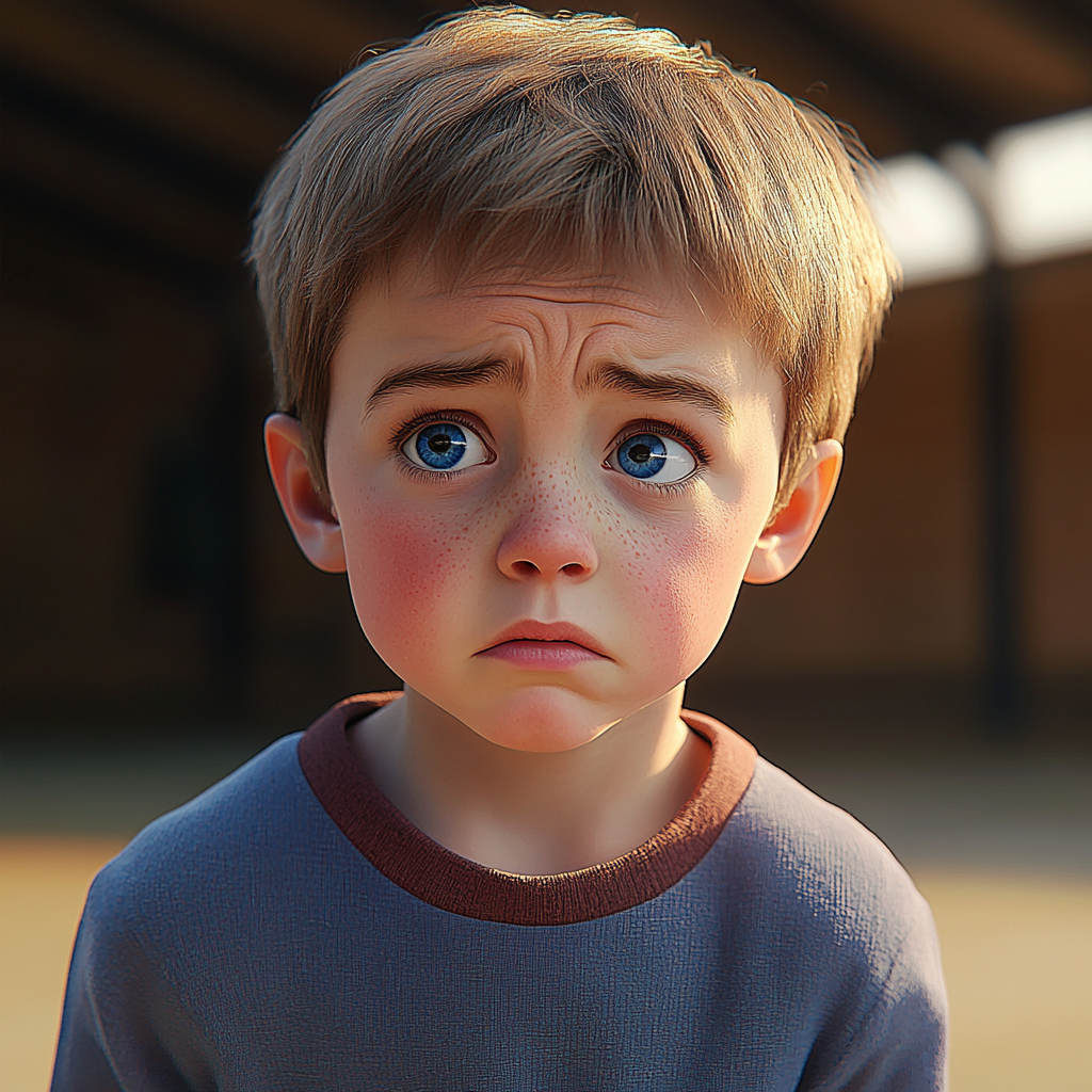 Un petit garçon triste | Source : Midjourney