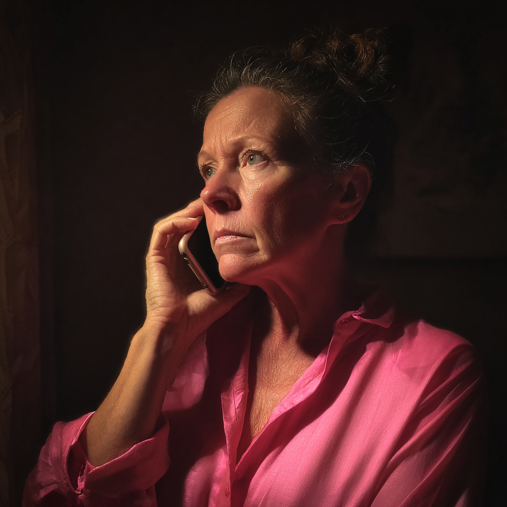 Une femme âgée qui parle au téléphone | Source : Midjourney