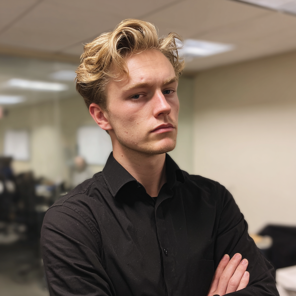 Un jeune homme qui a les bras croisés | Source : Midjourney