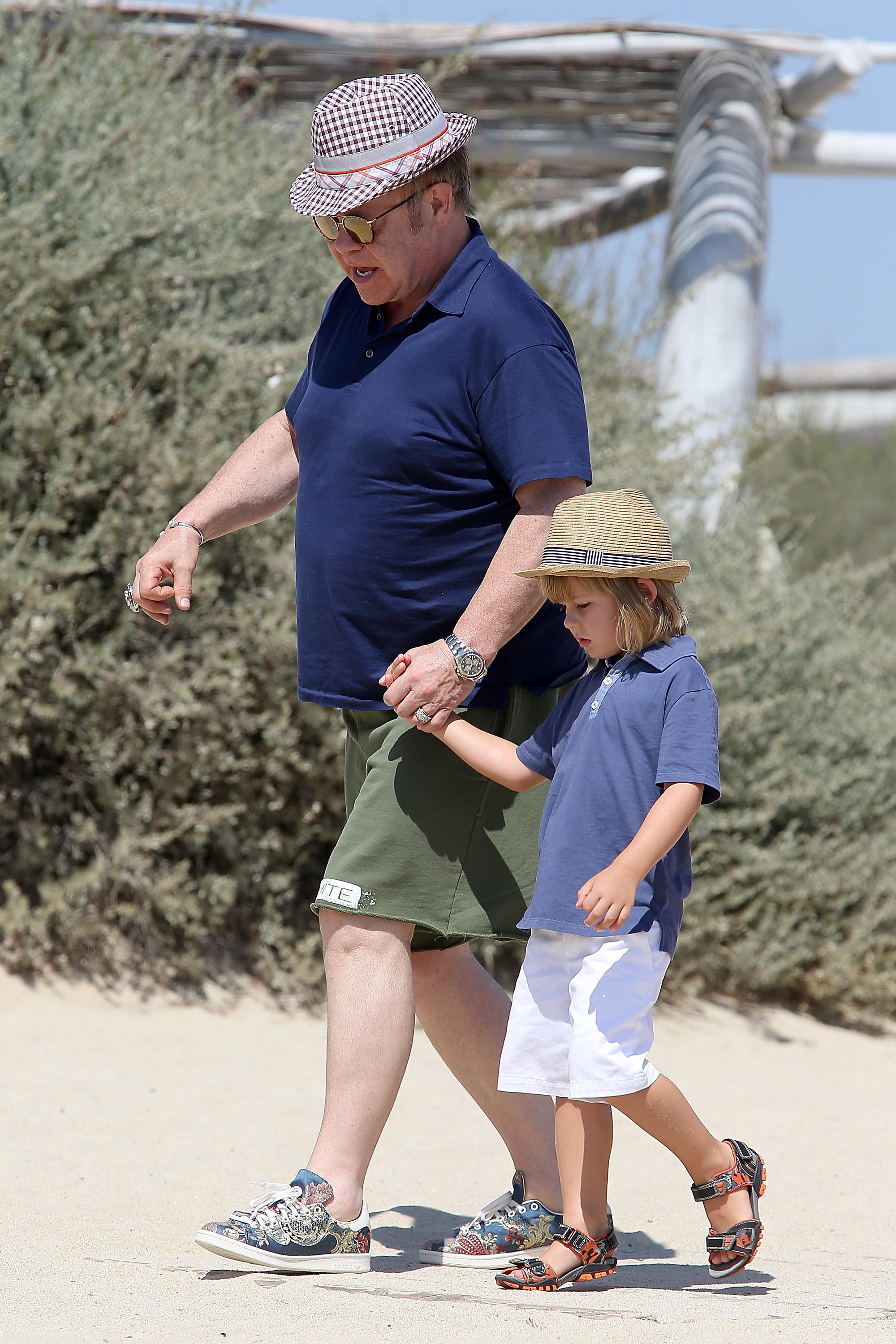 Elton John et son fils Zachary en France en 2015 | Source : Getty Images