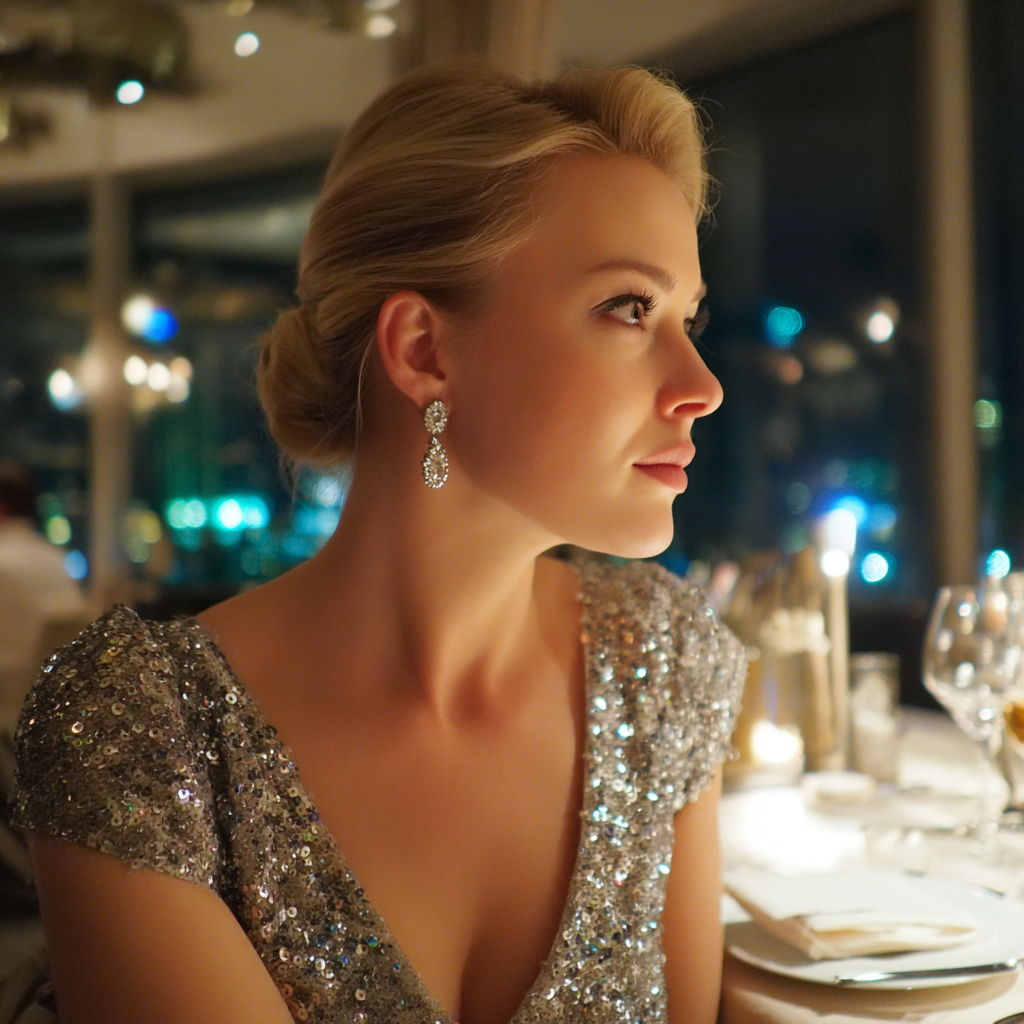 Une femme contrariée portant des boucles d'oreilles en diamant | Source : Midjourney