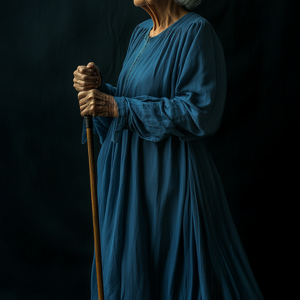 Une femme âgée tenant une canne | Source : Midjourney
