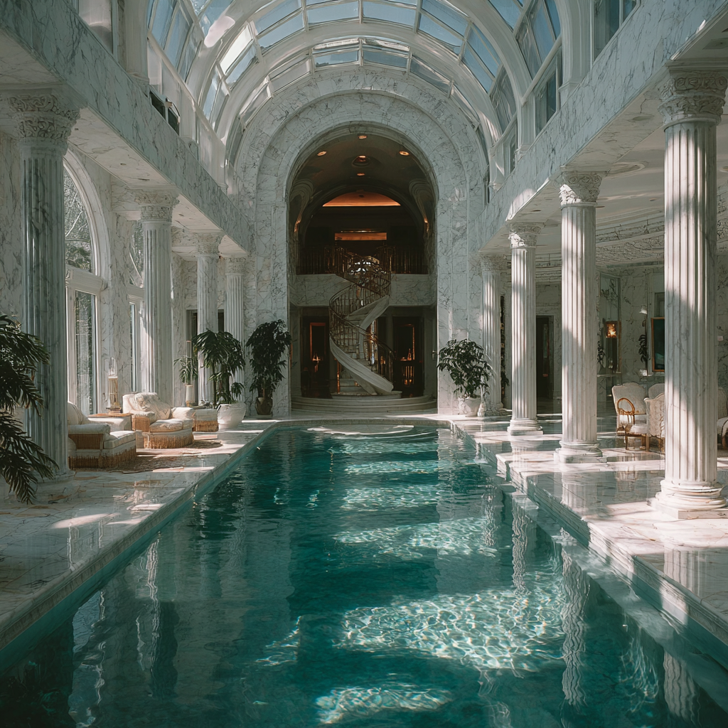 Un manoir avec une piscine | Source : Midjourney