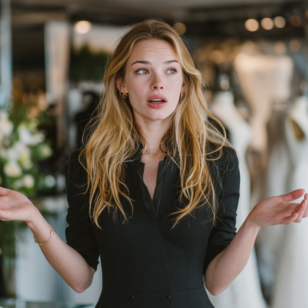 Une vendeuse contrarié | Source : Midjourney