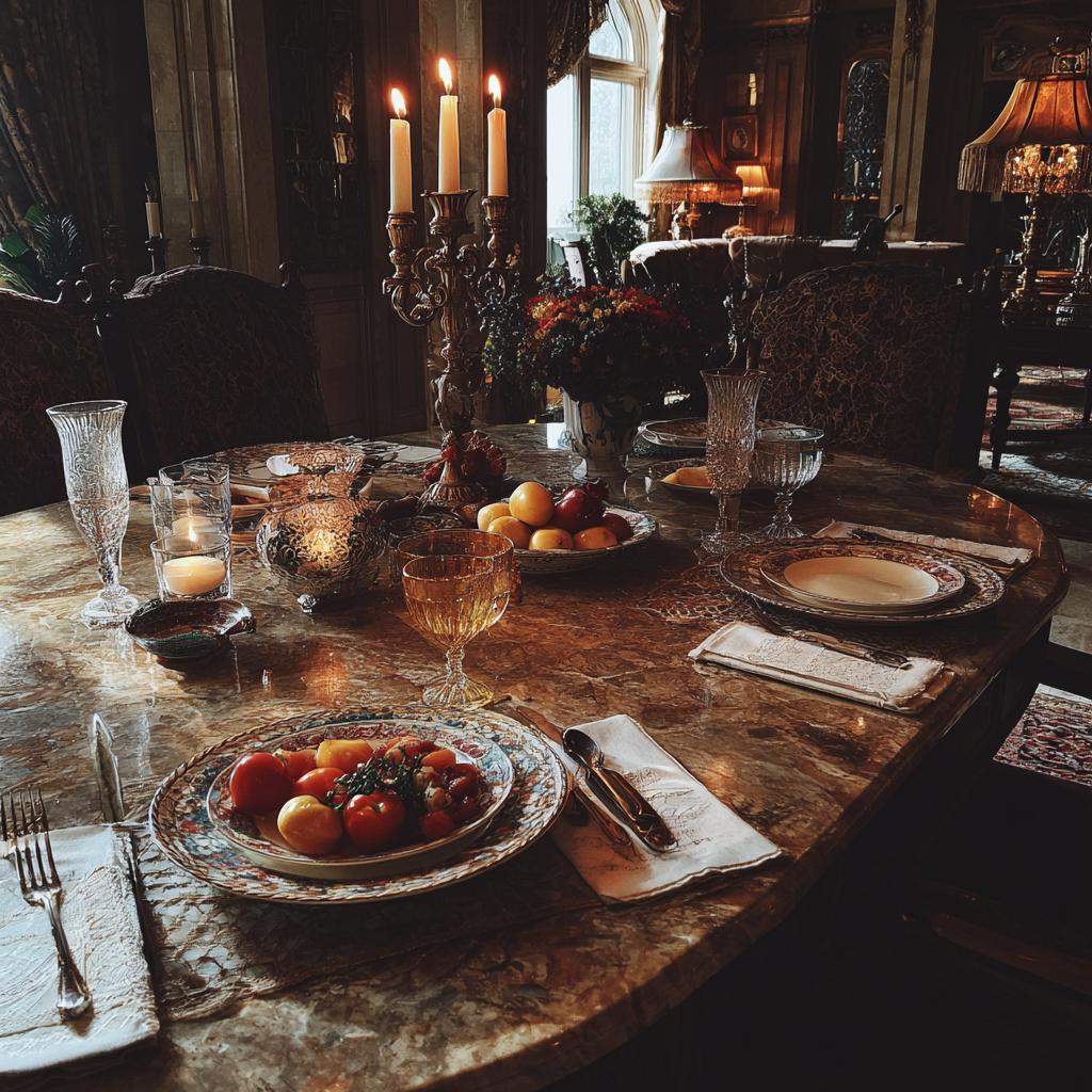 Un décor de salle à manger somptueux | Source : Midjourney