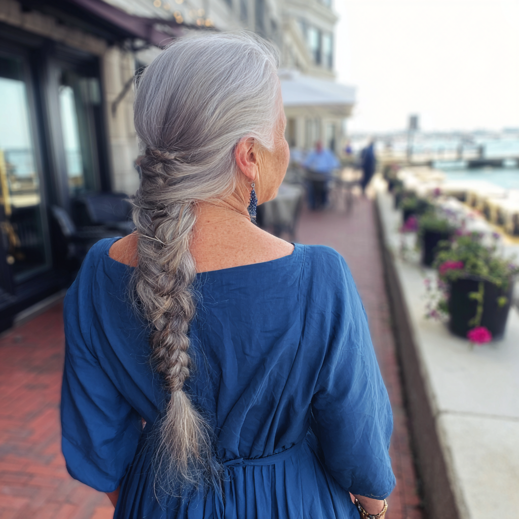 Une femme âgée s'éloignant | Source : Midjourney