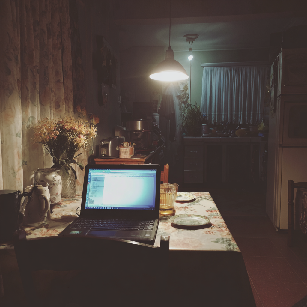 Un ordinateur portable sur une table | Source : Midjourney