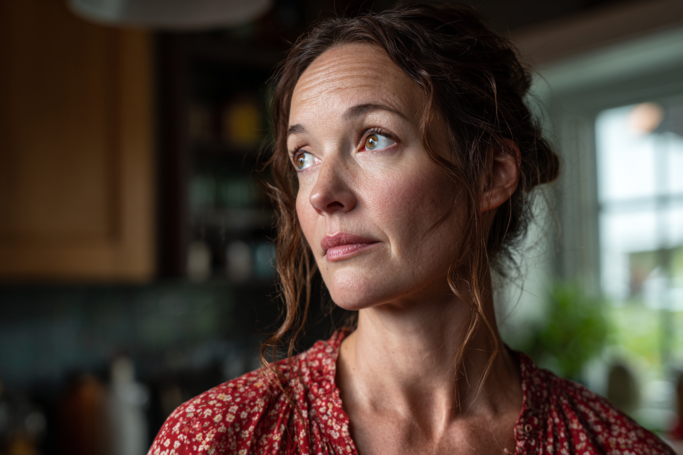 Une femme debout dans sa cuisine | Source : Midjourney