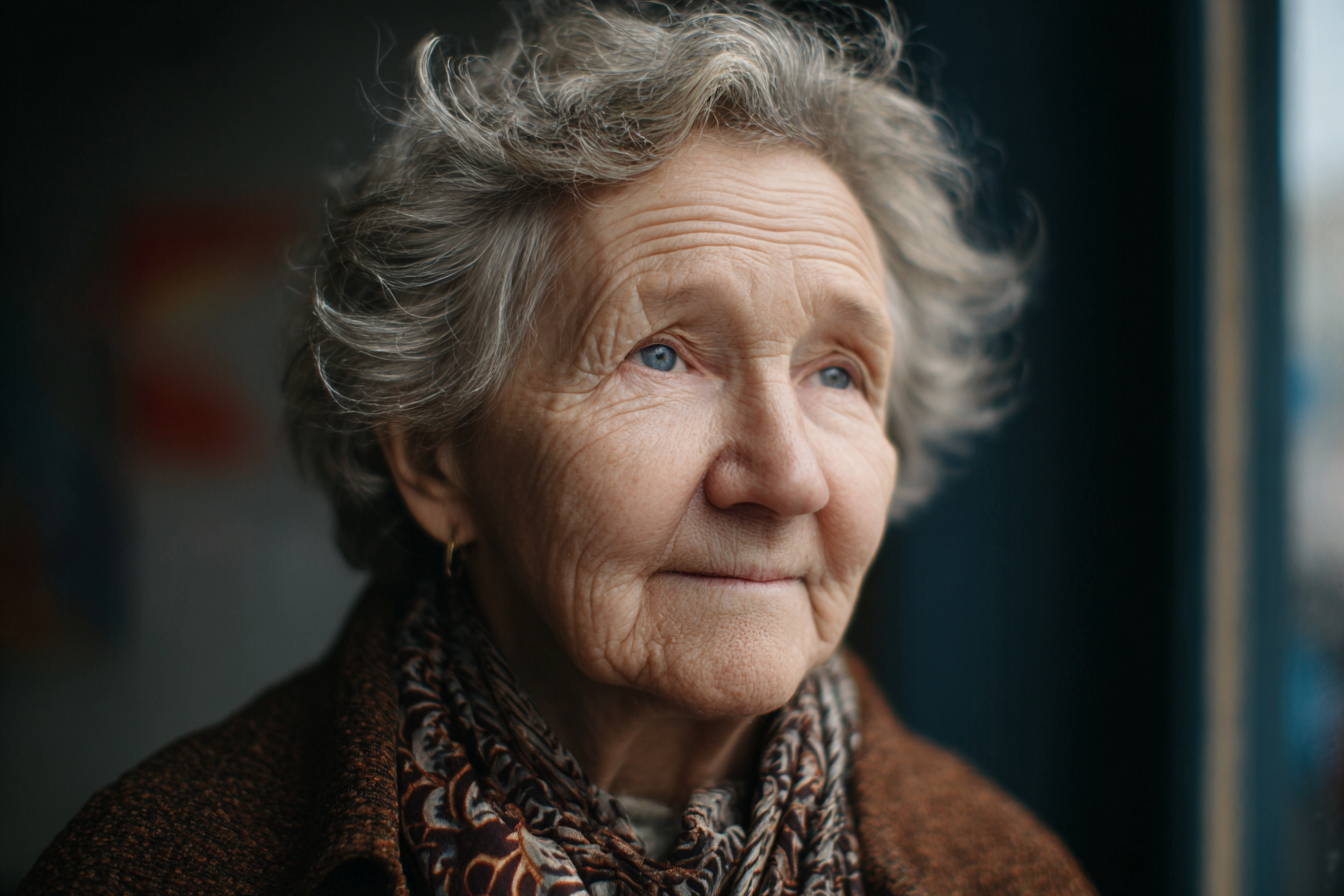 Une femme âgée qui sourit | Source : Midjourney