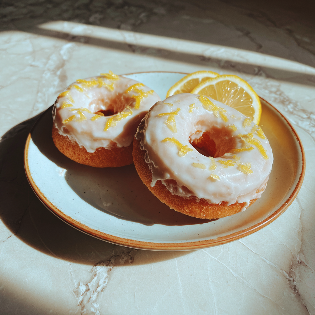 Des beignets au citron sur une assiette | Source : Midjourney