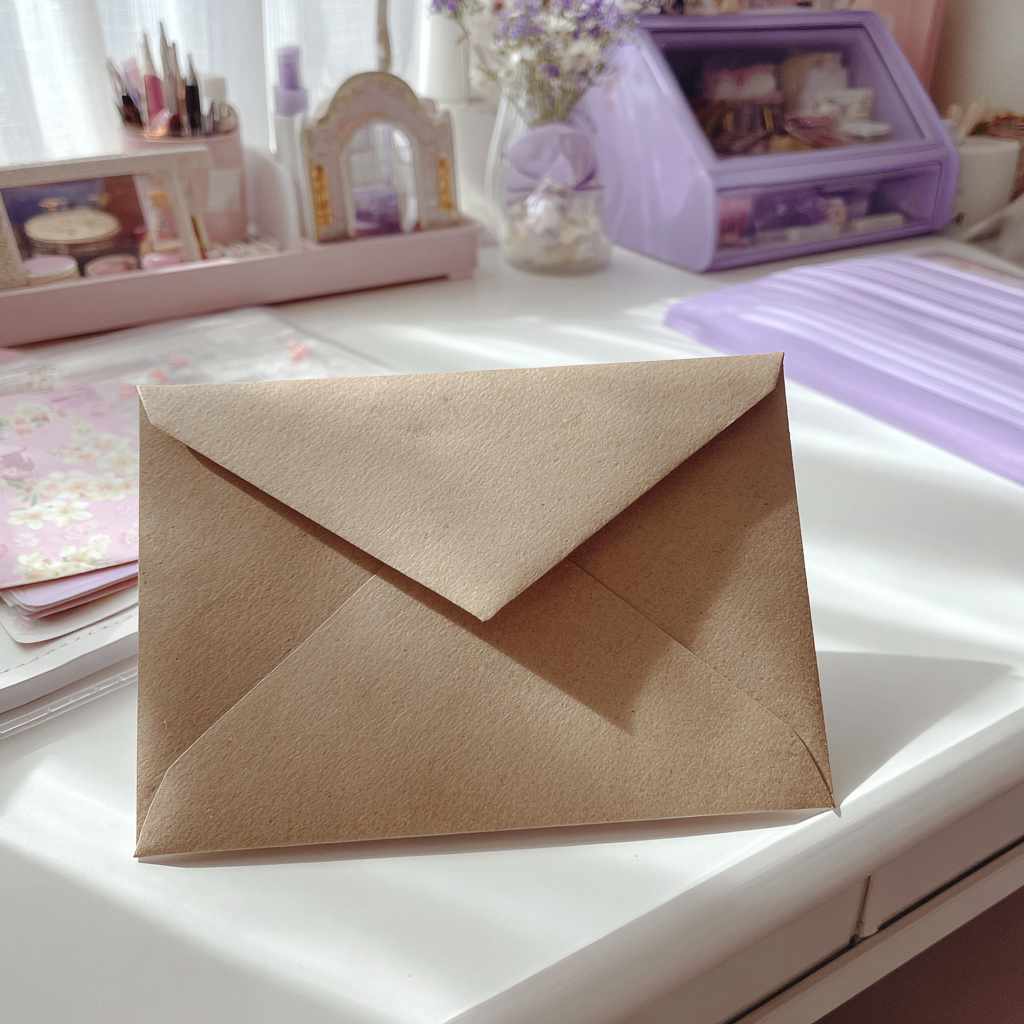 Une enveloppe appuyée sur un bureau | Source : Midjourney