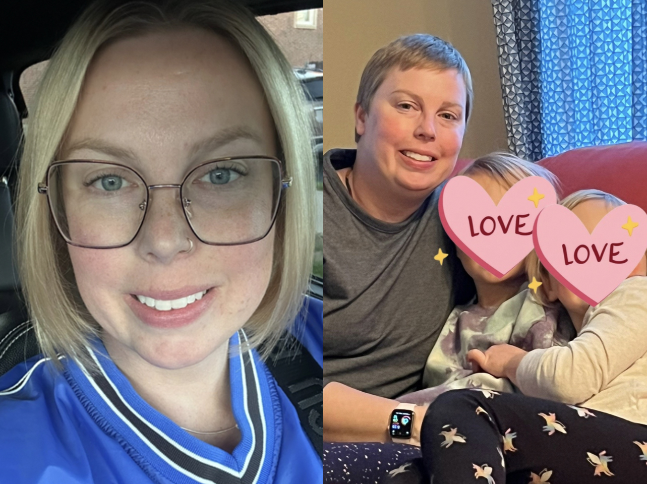 Photos avant et après d'une TikTokeuse : célibataire ou en couple. | Source : TikTok/this_angelas_life