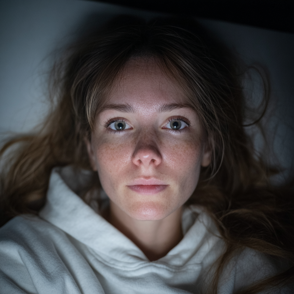Une femme émotive allongée dans son lit | Source : Midjourney