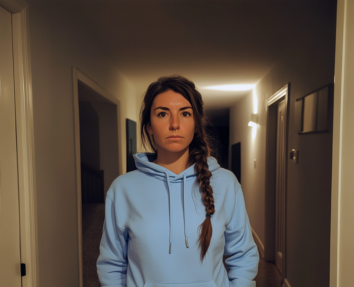 Une femme debout dans un couloir | Source : Midjourney