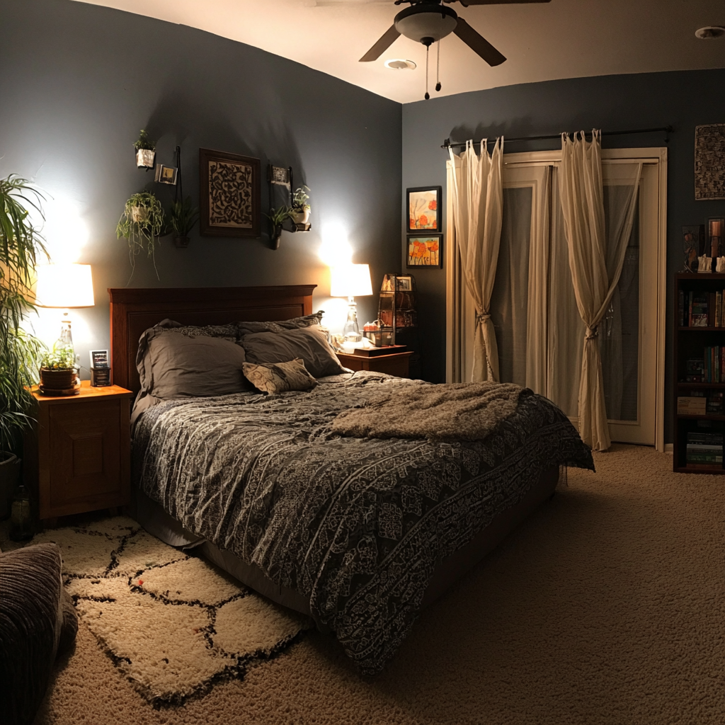 L'intérieur d'une chambre à coucher douillette | Source : Midjourney