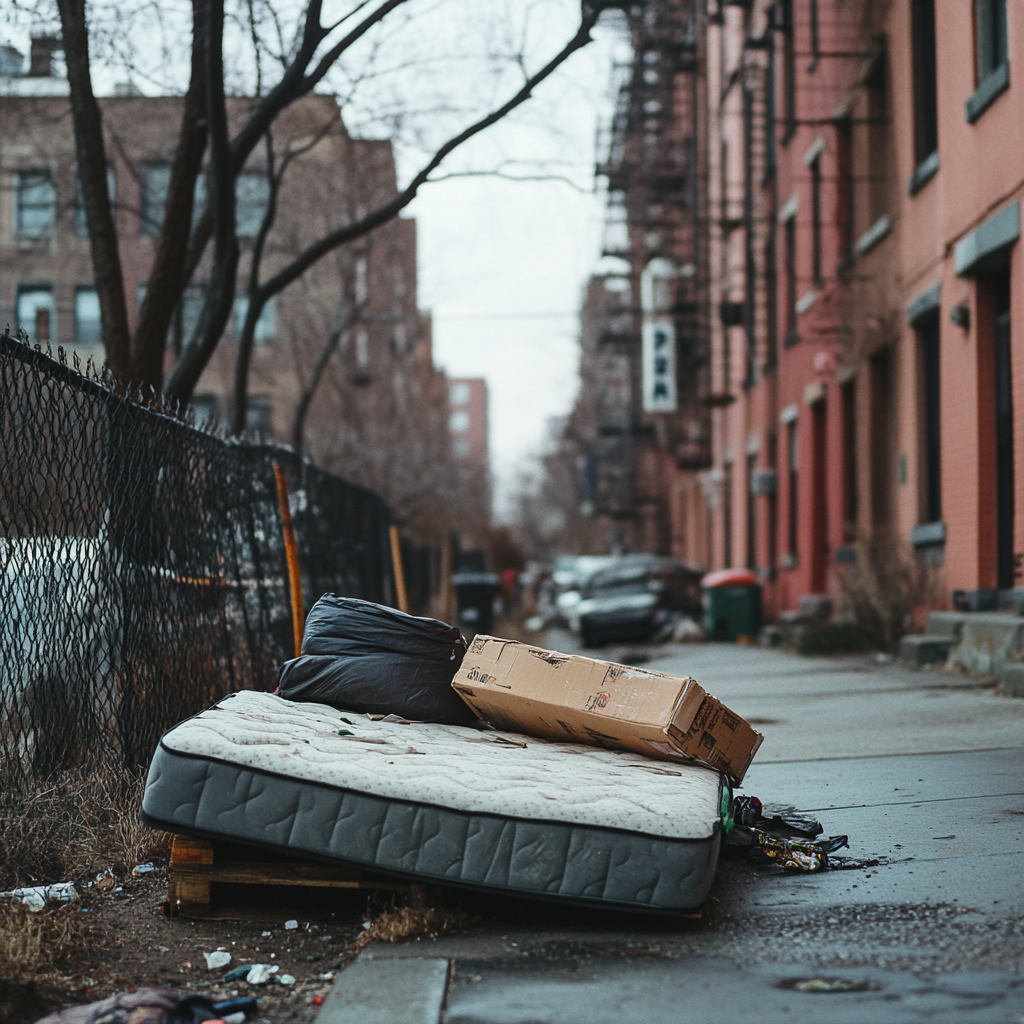 Un tas d'affaires sur le trottoir | Source : Midjourney