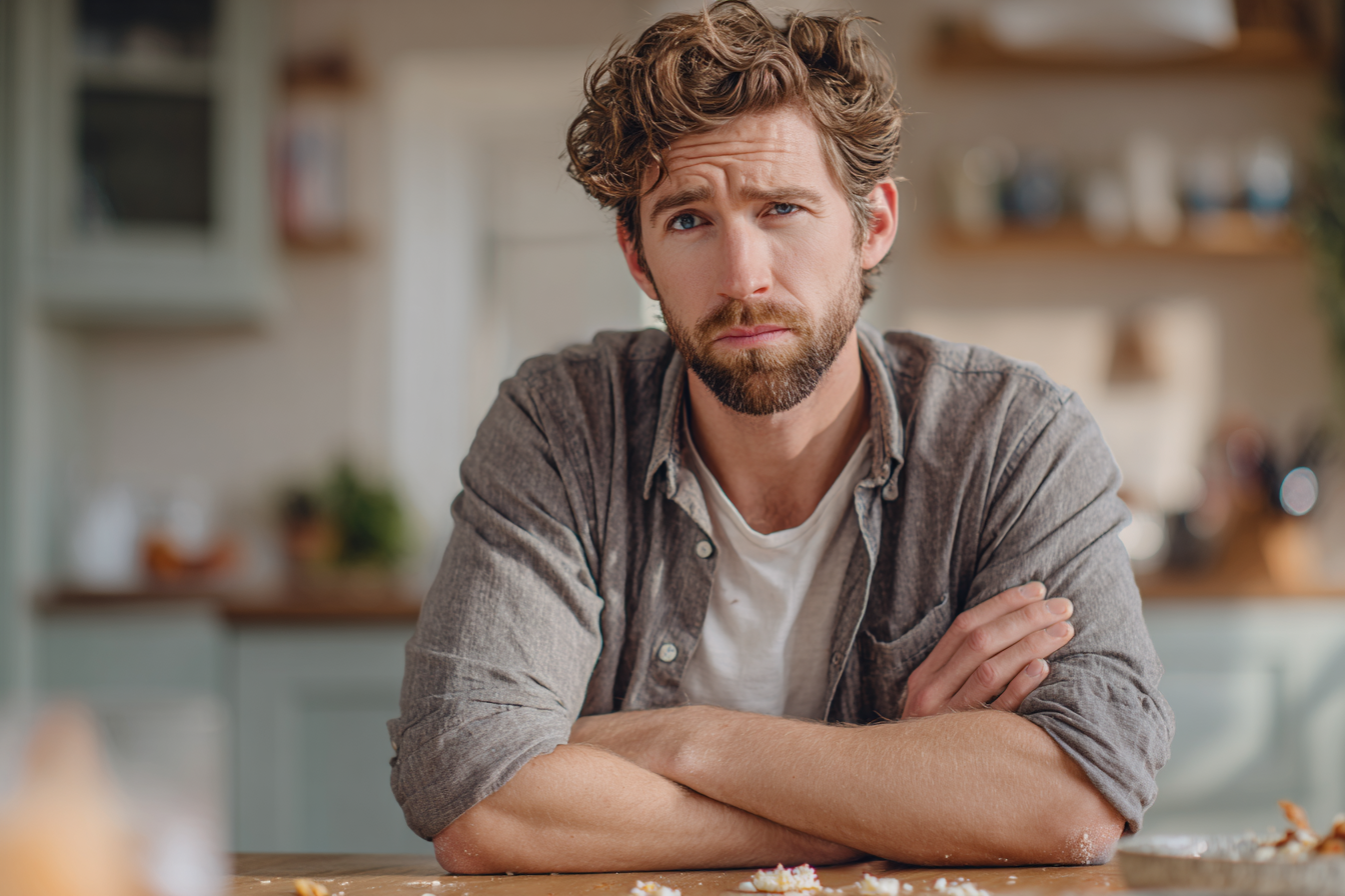 Un homme assis dans une cuisine | Source : Midjourney