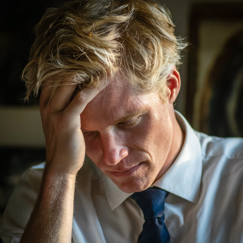 Un homme qui se tient la tête | Source : Midjourney