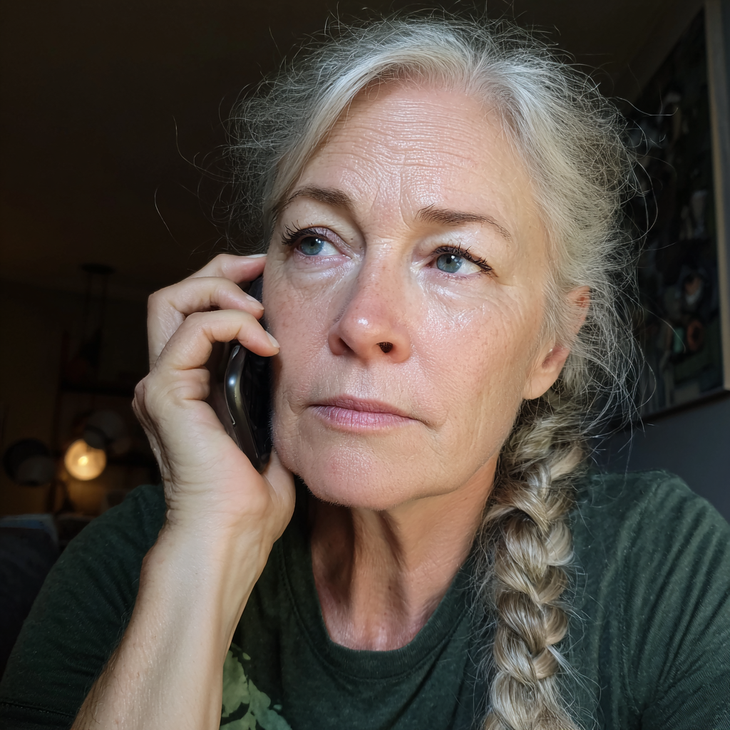 Une femme âgée aux cheveux tressés | Source : Midjourney