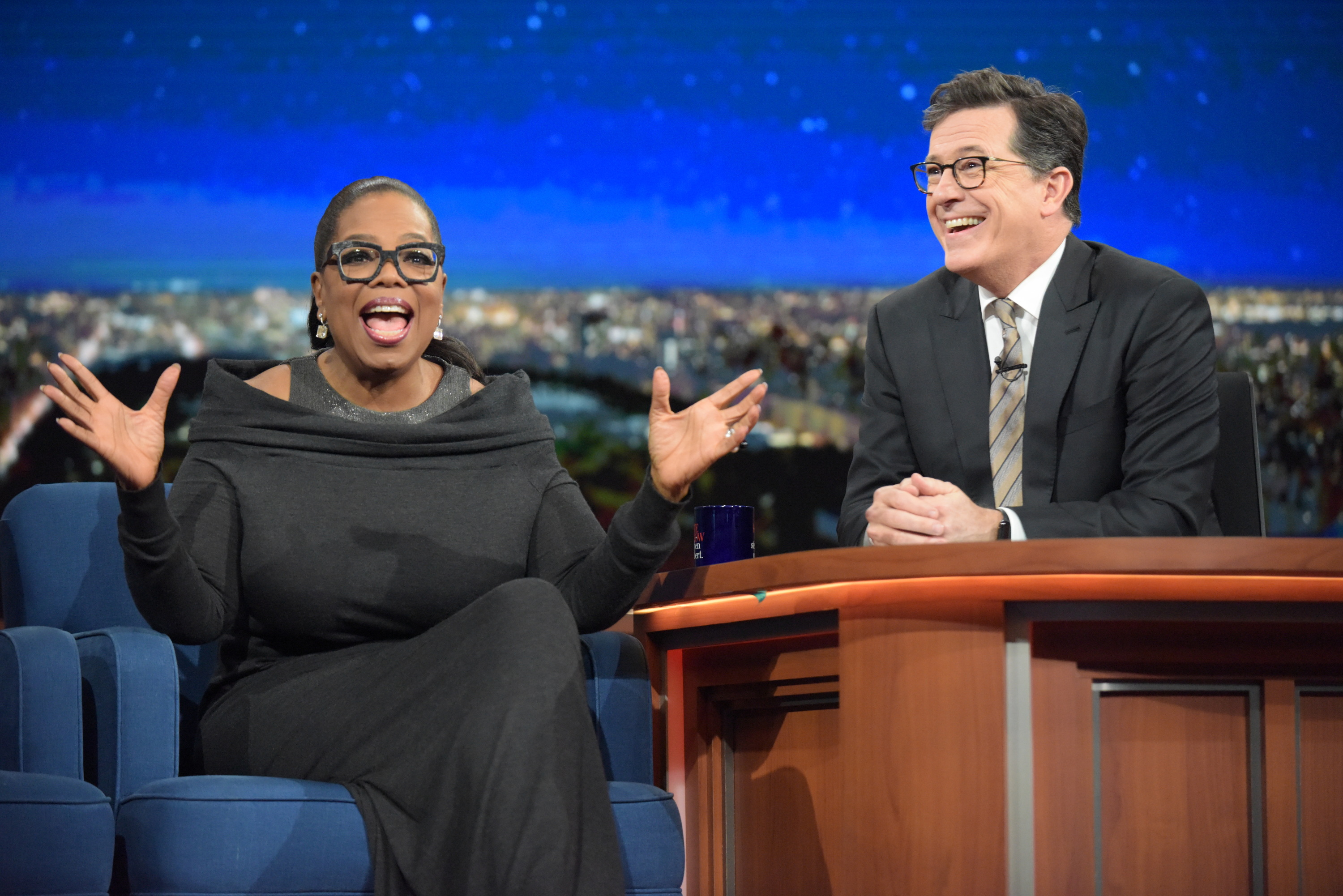 Oprah Winfrey dans « The Late Show » le 3 janvier 2016 | Source : Getty Images