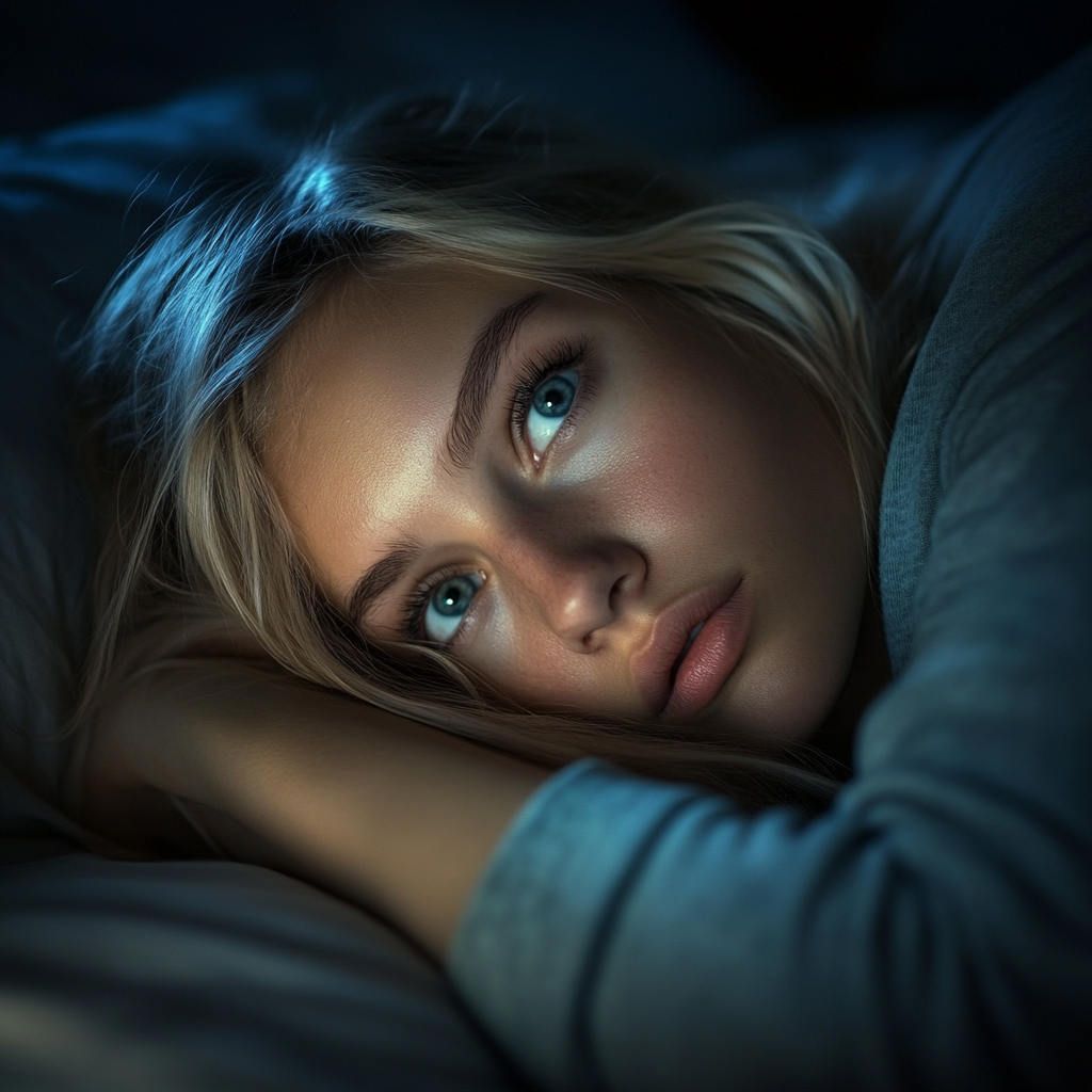 Une jeune femme dans son lit | Source : Midjourney