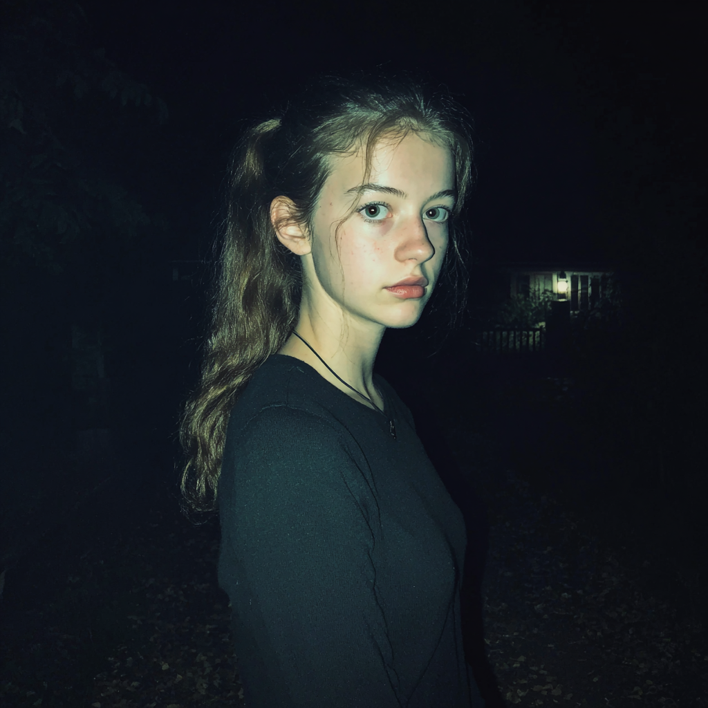 Une adolescente dans la nuit | Source : Midjourney